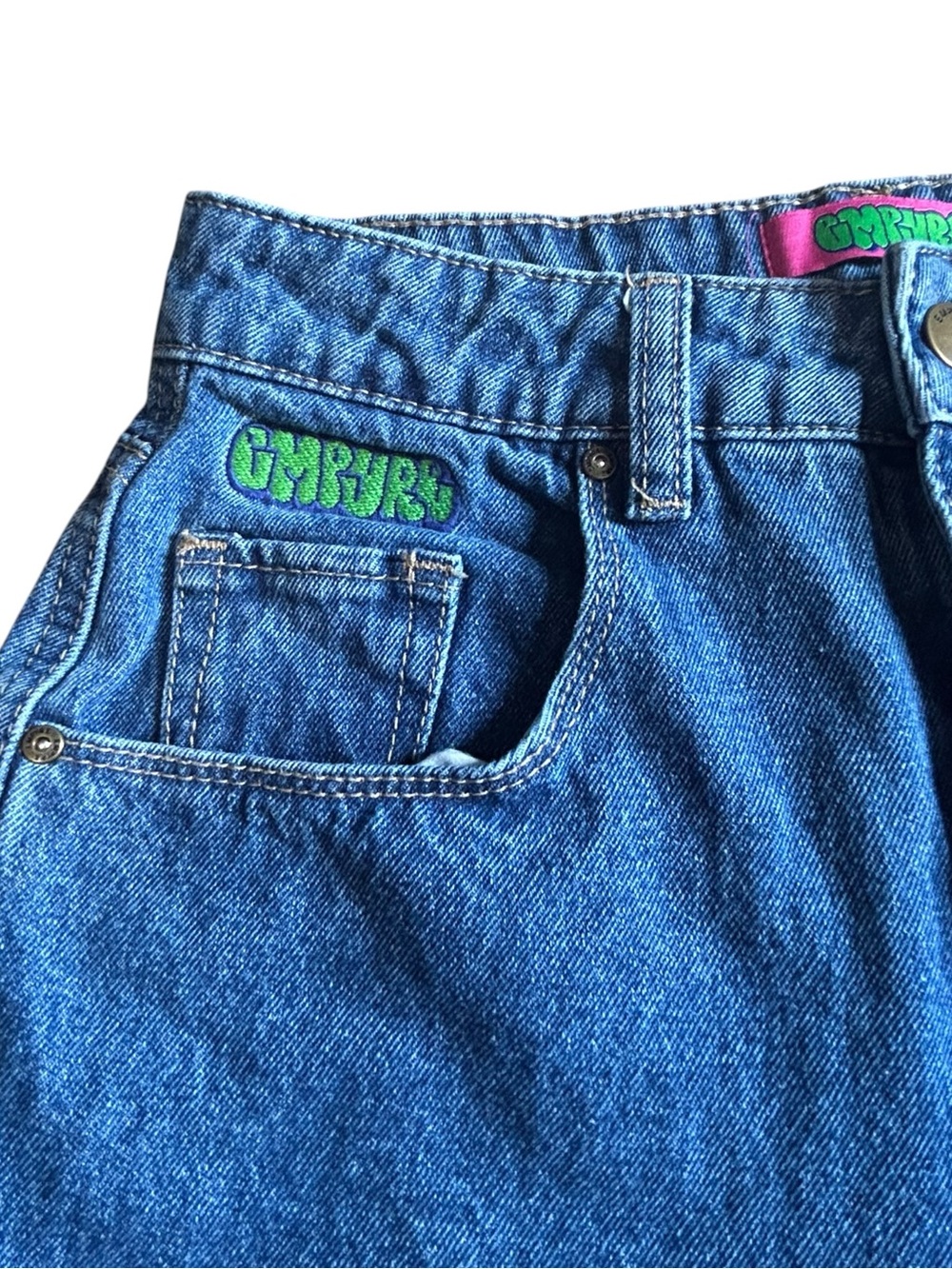 Empyre Y2K Dragon Koi Jeans Size 2 Baggy Relaxed Fit Denim Streetwear - Picture 10 of 16